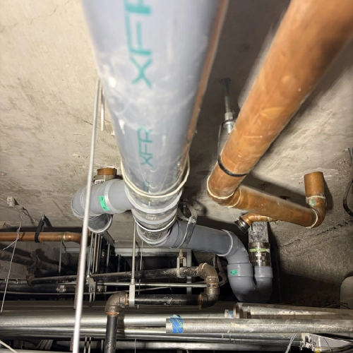 Commercial drain cleaning, snaking, and jetting service clearing a blocked drain line in the GTA – Professional Plumbing Group