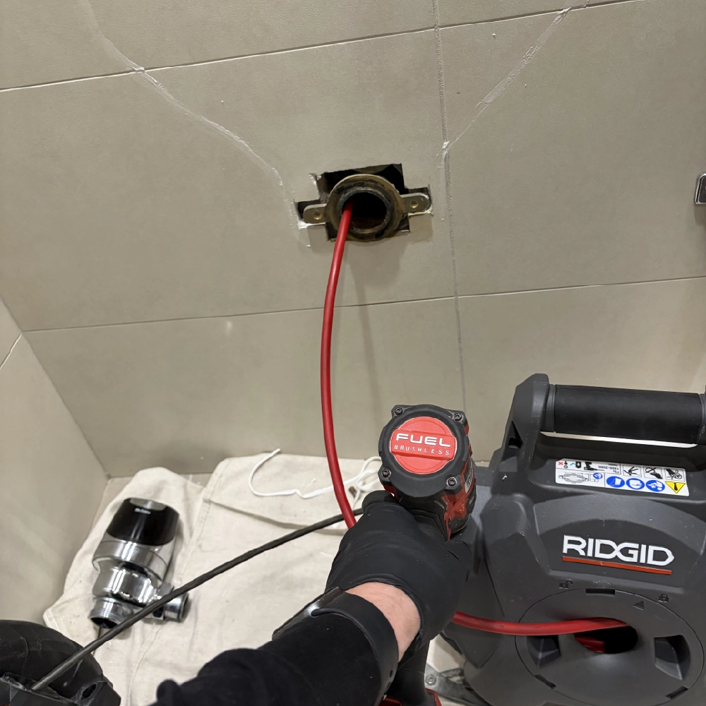 Drain camera inspection confirming the cause of a commercial drainage issue – Professional Plumbing Group Toronto